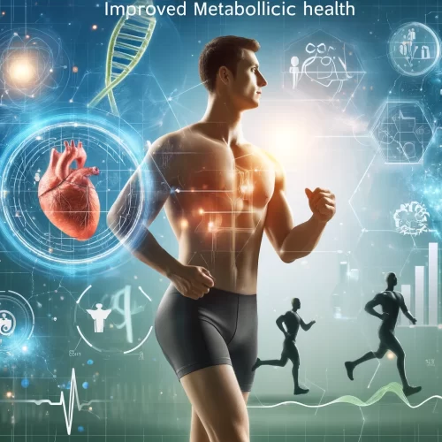DALL·E 2024-06-02 11.29.26 - A realistic image representing the topic 'Improved Metabolic Health.' The scene should feature a person with a fit and healthy appearance, possibly sh